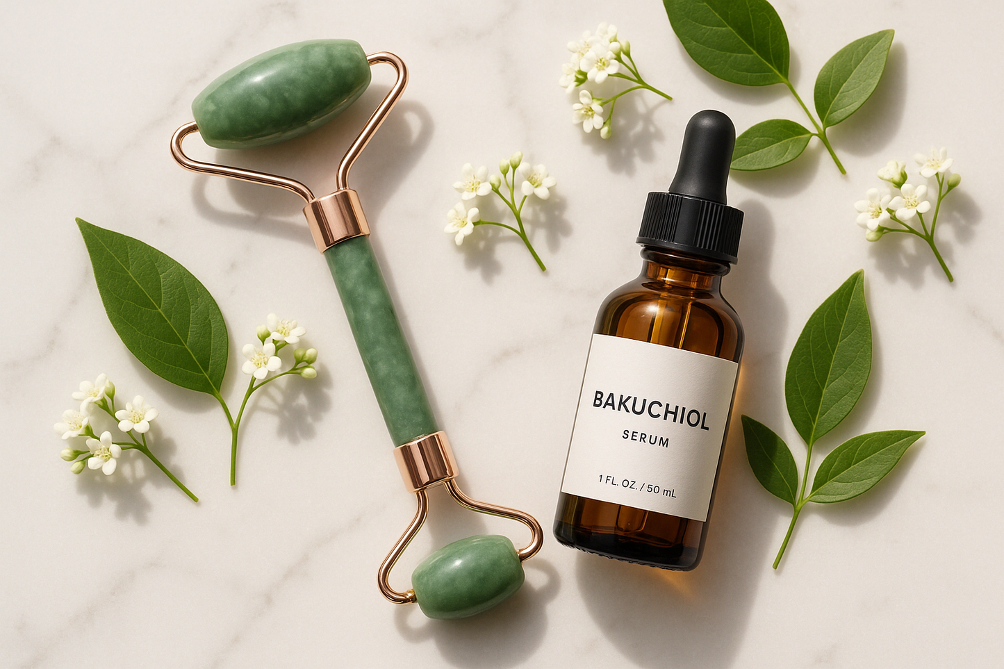 make a picture of my jade roller set and my Bakuchiol serum